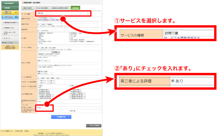 第三者による調査・評価が行われている事業所が知りたい